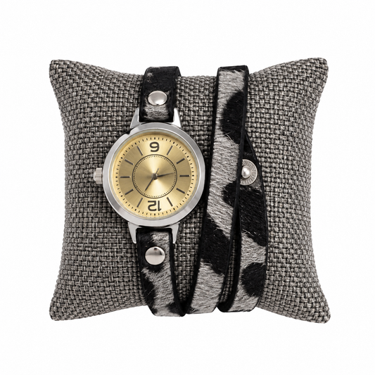 Migant women's black wrap watch rear view