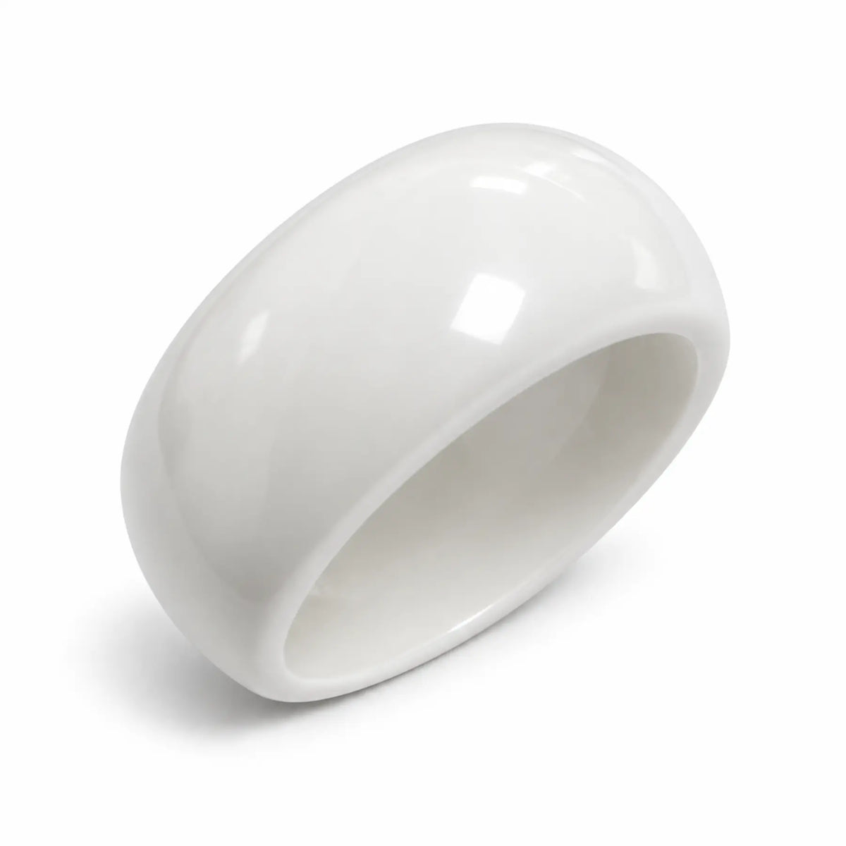 White chunky smooth resin bangle bracelet