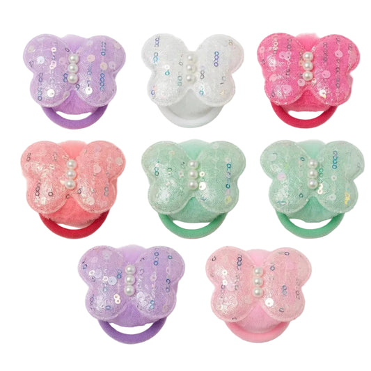 Migant Sequin Butterfly Hair Clips & Ponytail Holders – Pair