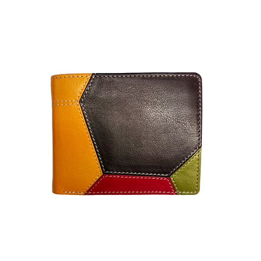 Migant Multicolor Leather Bifold Wallet – 10 Card Slots & Coin Pocket