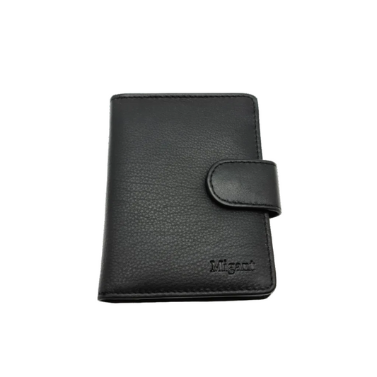Migant Men's 100% Genuine Black Cow Leather Card Wallet