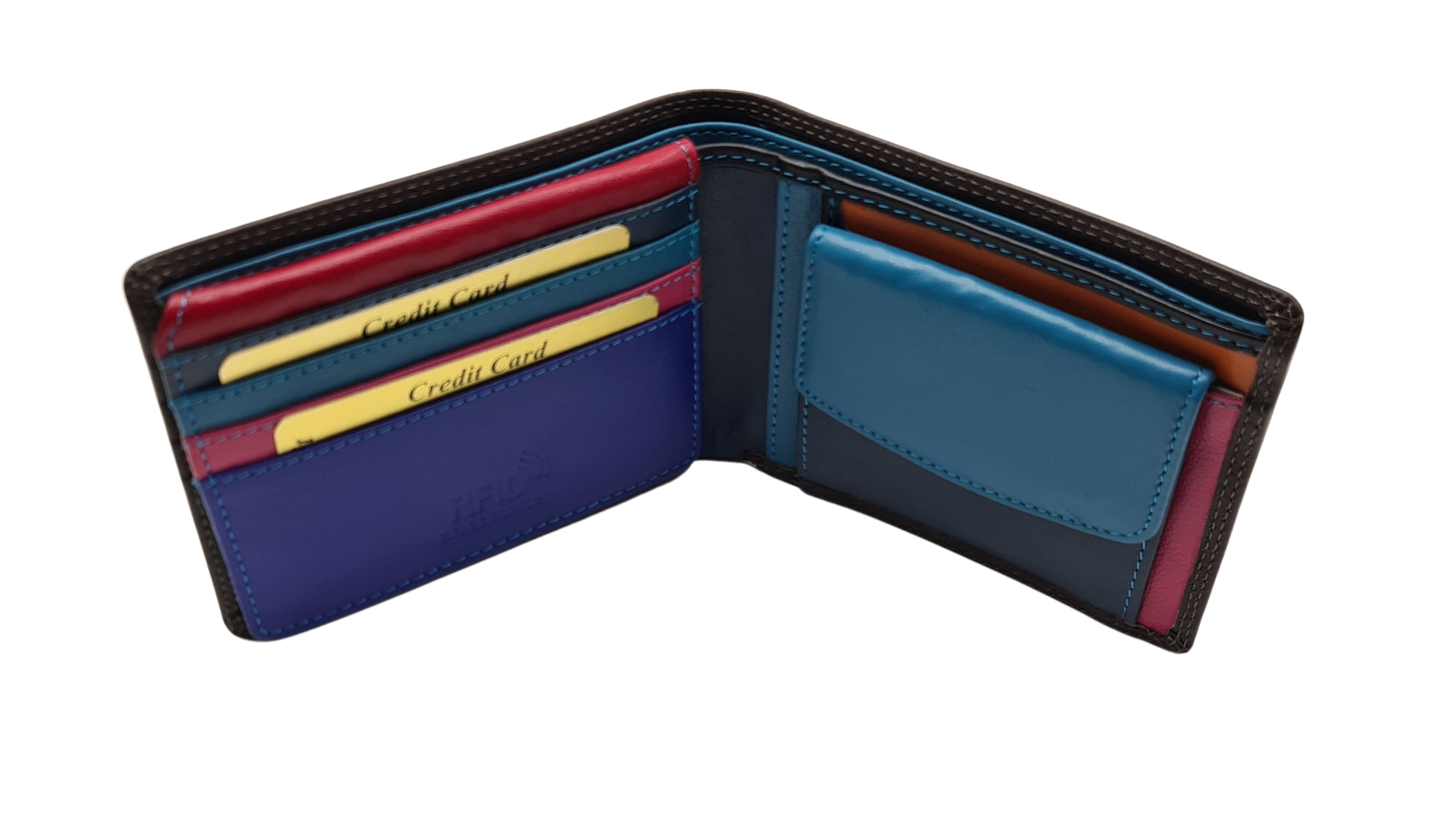 Migant Deisgn Multicolour leather wallet with RFID protection - Migant