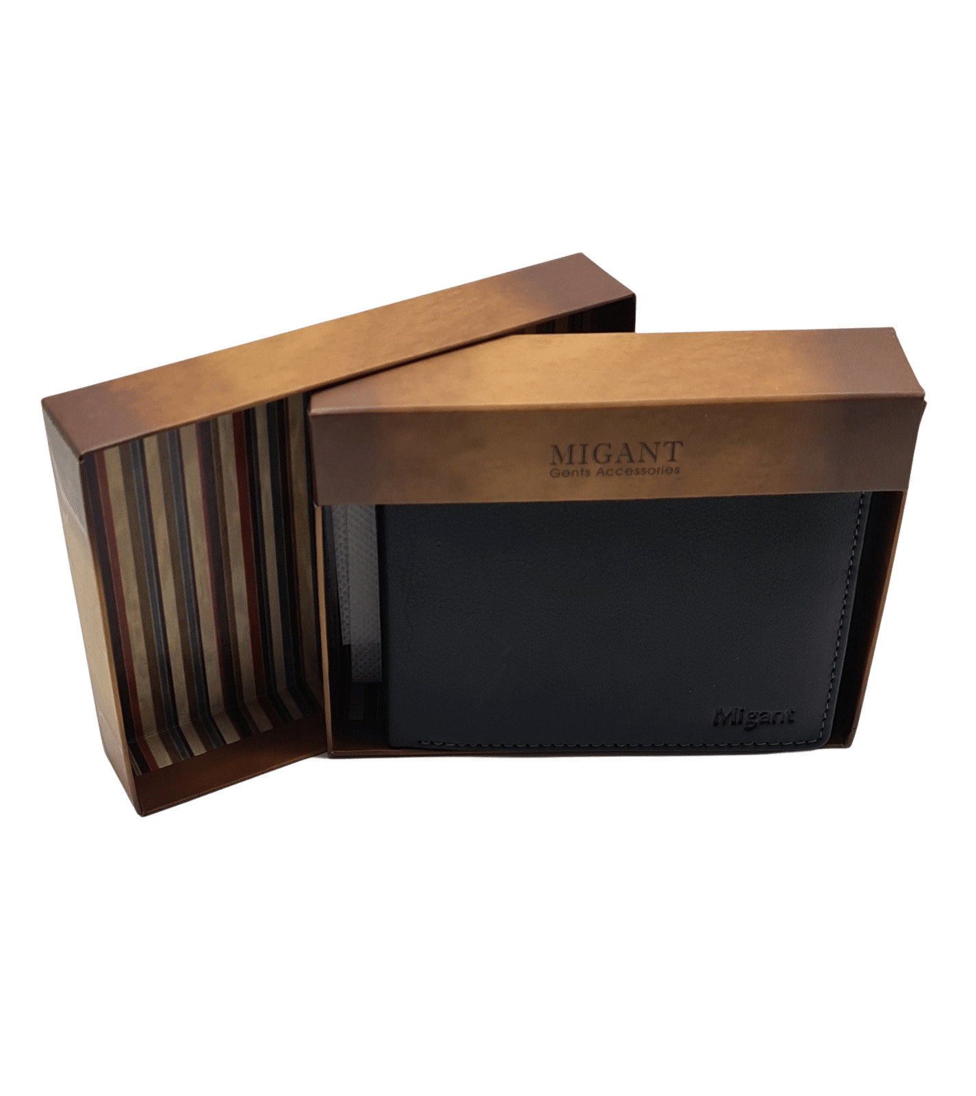 Migant Design black leather wallet in box 6550 - Migant