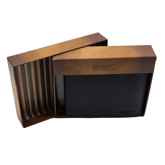 Migant Design black leather wallet in box 6550 - Migant