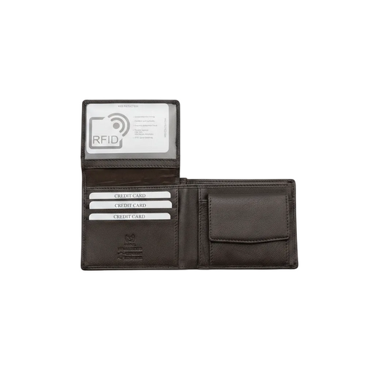 Migant Design Brown and Black leather wallet men 6569 - Migant