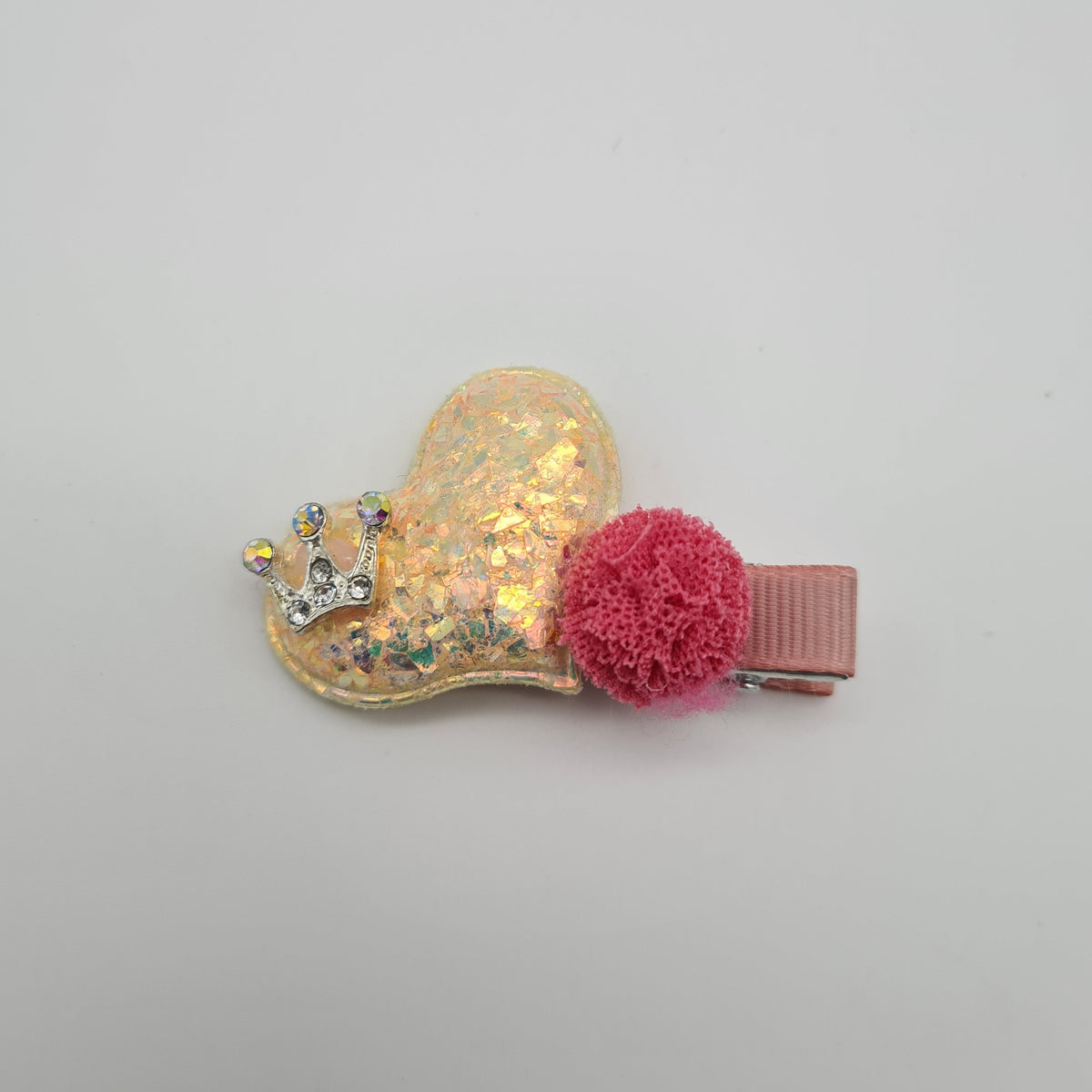 Migant Child Heart & Crown Glitter Hair Clips