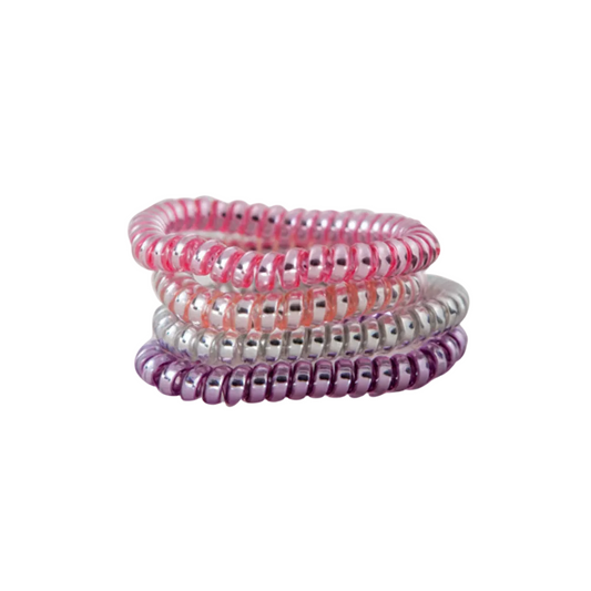 Migant Metallic Spiral Hair Ties – Set of 4 Colors