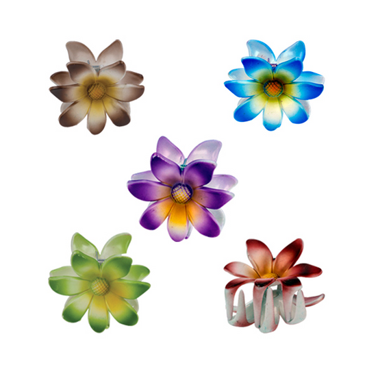 Gradient Flower Hair Clips – Soft Colors, Strong Hold