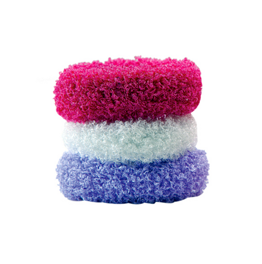 Migant Soft Fuzzy Plush Hair Ties – Set of 3 Colors