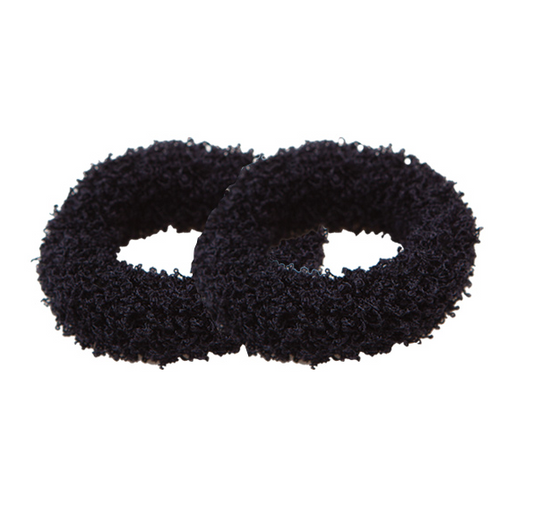 Black Fuzzy Scrunchies – Set of 2