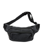 Load image into Gallery viewer, Canvas waist bag dark gray color with 3 zip cases - Migant
